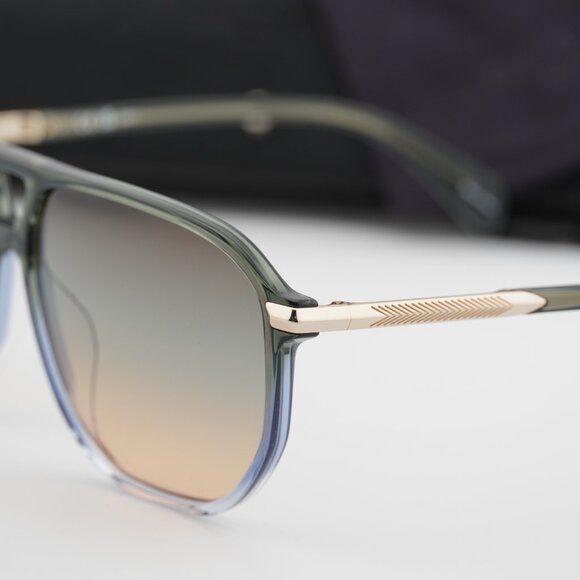 Rag & Bone RNB1074/S 03UK 98 Aviator Sunglasses - Green/Gold/Brown Teal - Picture 2 of 11